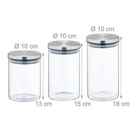 6 bocaux de conservation de différentes tailles