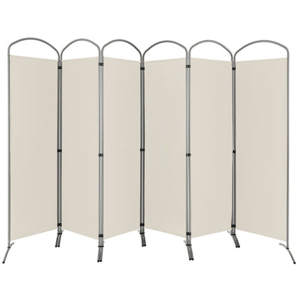 6-teilig faltbarer Sichtschutz Raumteiler Stofftrennwand 331 x 51 x 188 cm beige