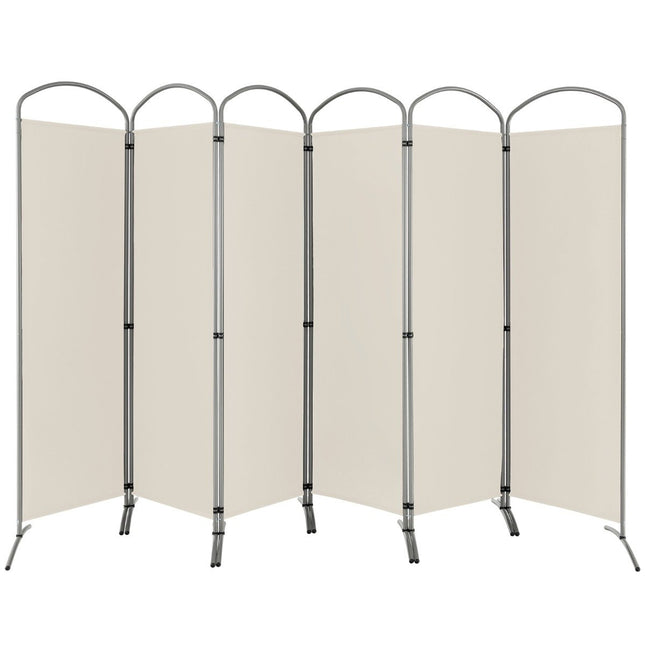 6-teilig faltbarer Sichtschutz Raumteiler Stofftrennwand 331 x 51 x 188 cm beige