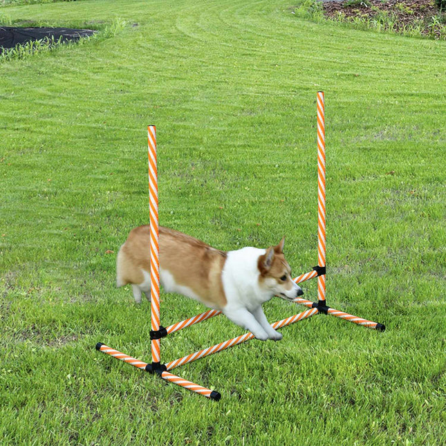 Agility-Trainings-Set für Hunde, Orange – Stangen, Pfeife & Tasche