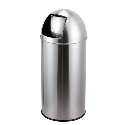 Poubelle de 70 L en acier inoxydable avec couvercle à pression et seau intérieur