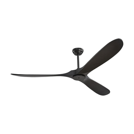 72 Inch Ceiling Fan No Light, Remote, 3 Wood Blades
