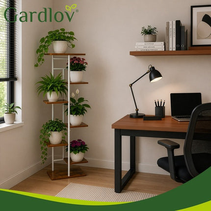 Support à plantes en métal à 7 niveaux, style loft, 120 cm