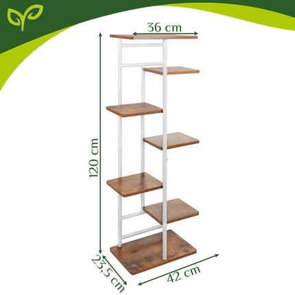 Support à plantes en métal à 7 niveaux, style loft, 120 cm