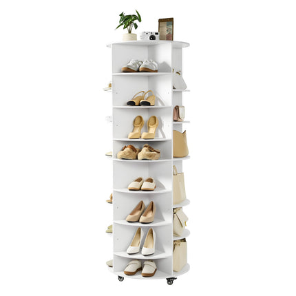 7-Tier Rotating Shoe Rack with Adjustable Shelves, Wheels