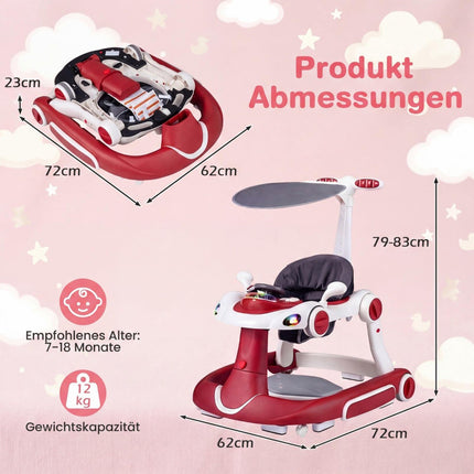 7-in-1 Babywalker mit verstellbarer Höhe und Geschwindigkeit