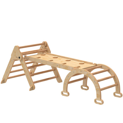 Ensemble d'escalade 7 en 1 pour enfants, structure de jeu pliable en bois