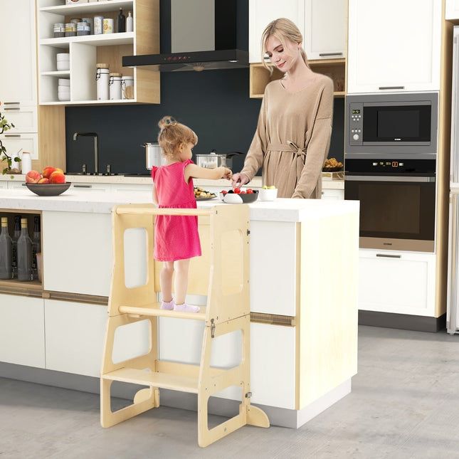7-in-1 Kinder-Kletterset mit Rutsche, Hocker, Kreidetafel