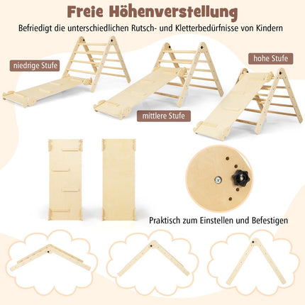 Ensemble d'escalade 7 en 1 pour enfants avec toboggan, tabouret et tableau noir