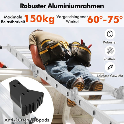 Échelle multifonction 7 en 1, 4,6 m, antidérapante, capacité de charge de 150 kg