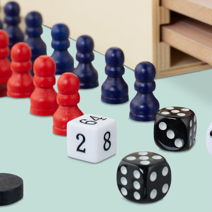 7-in-1 Brettspielesammlung aus Holz – Kompaktes Design