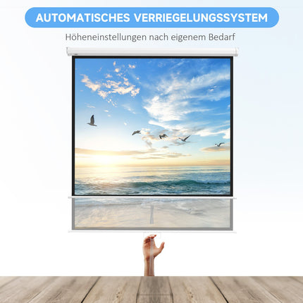 85 Zoll 4K HD Beamer-Leinwand, 1:1 Format, 160° Betrachtungswinkel