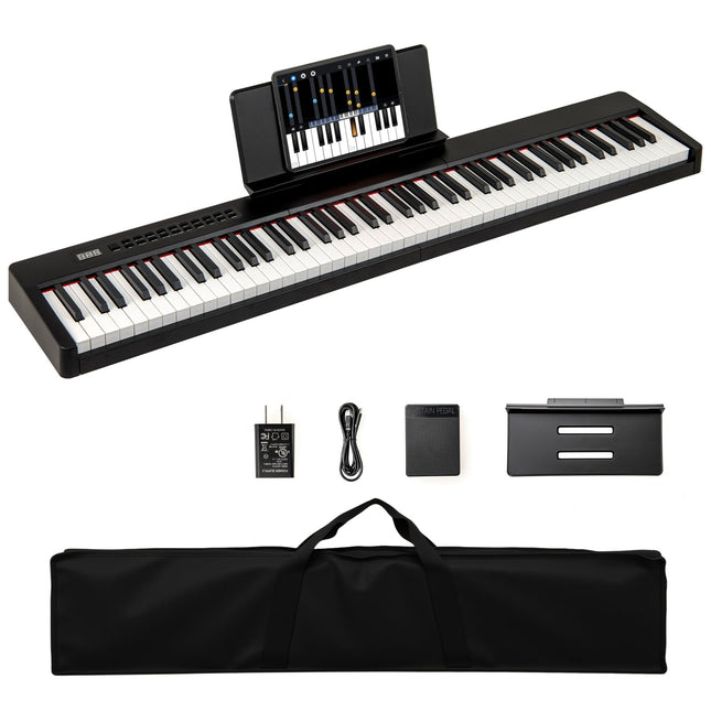 Piano numérique 88 touches, format standard, portable, noir
