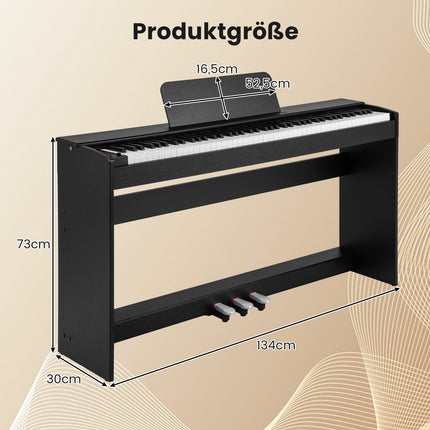Digitalpiano mit 88 Tasten, Hammermechanik mit Gewichtung, 3 Pedale