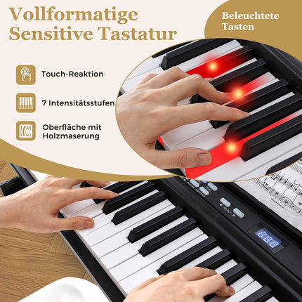 Digitalpiano mit 88 Tasten, verstellbarem Ständer und Bank