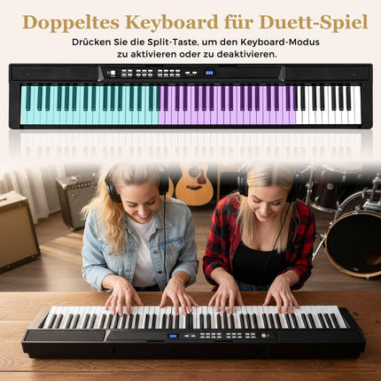 Digitalpiano mit 88 Tasten, verstellbarem Ständer und Bank
