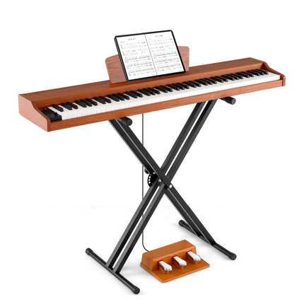 Piano numérique 88 touches, taille standard, semi-lesté, avec support et pédales.