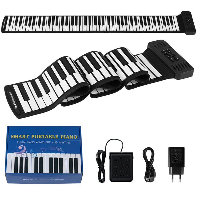 Piano portable 88 touches enroulable avec 128 rythmes et MIDI