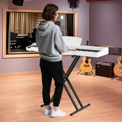 Piano numérique semi-lesté 88 touches, support, pédales, blanc