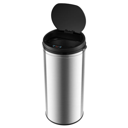 Poubelle à détecteur de mouvement sans contact de 30 litres, acier inoxydable, argent