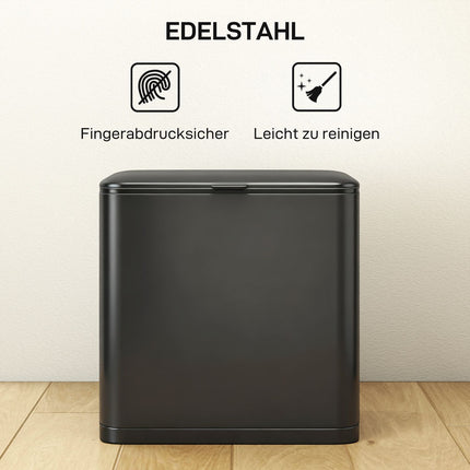 8L Edelstahl-Mülleimer, freistehend oder wandmontiert