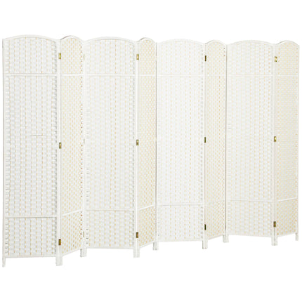Paravent pliable à 8 panneaux, blanc