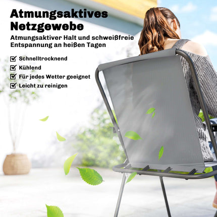 Ensemble de salle à manger d'extérieur 8 pièces avec parasol et chaises pliantes
