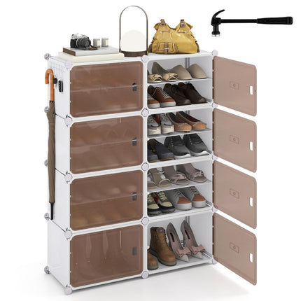 Étagère à chaussures à 8 niveaux avec étagères réglables pour 32 paires