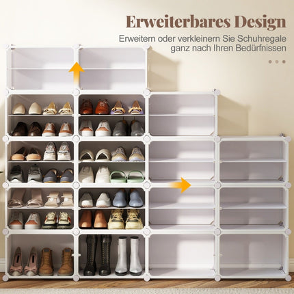 Étagère à chaussures à 8 niveaux avec étagères réglables pour 32 paires
