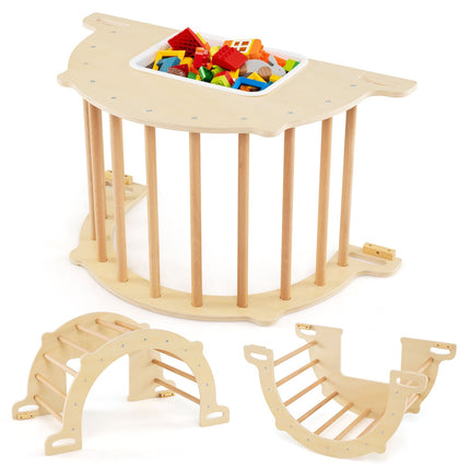 Arche d'escalade 8 en 1 avec boîte de rangement, 90 x 50 x 48 cm