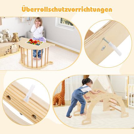 Arche d'escalade 8 en 1 avec boîte de rangement, 90 x 50 x 48 cm