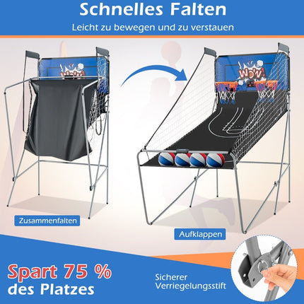 Jeu d'arcade de basket-ball électronique pliable 8 en 1