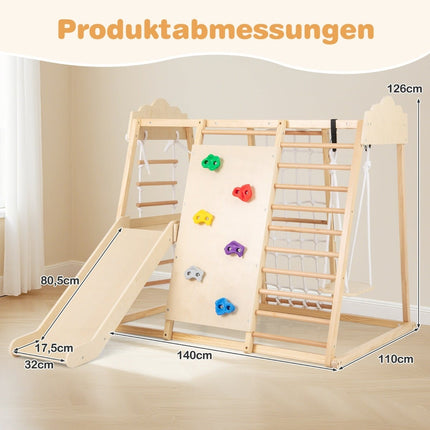 8-in-1 Indoor-Dschungel-Fitnessstudio-Set mit Rutsche und Schaukel