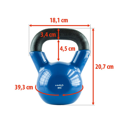 Kettlebell en fonte 8 kg - Bleu
