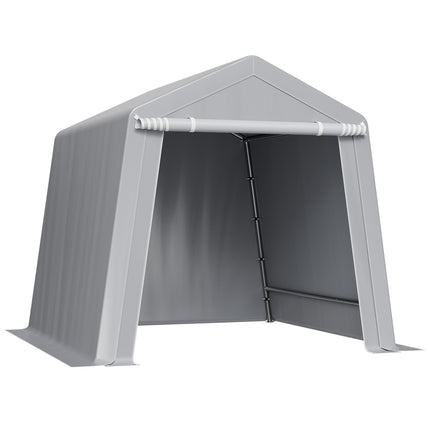 8x8 Ft Outdoor Storage Shed Tent, Roll-Up Door, Gray