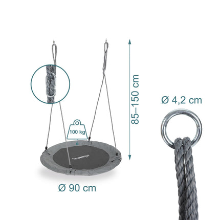 90 cm Rund-Nestschaukel für Kinder und Erwachsene