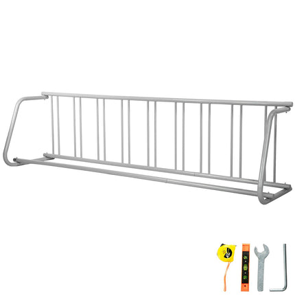 9-Bike Floor Bike Rack, Steel Single-Sided, 111 in
