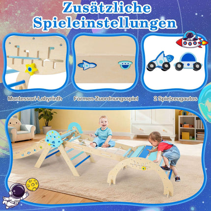 Ensemble d'escalade Montessori 9 en 1 avec toboggan et échelle