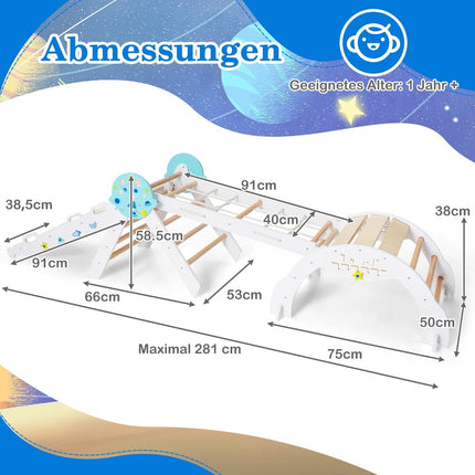 Ensemble d'escalade Montessori 9 en 1 avec toboggan et rampe