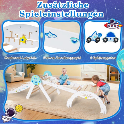 Ensemble d'escalade Montessori 9 en 1 avec toboggan et rampe