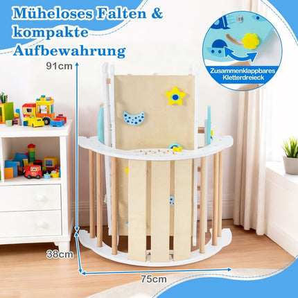 Ensemble d'escalade Montessori 9 en 1 avec toboggan et rampe
