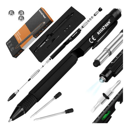 Stylo multifonction 9 en 1 avec lumière LED et tournevis