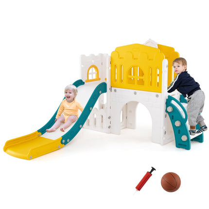 Ensemble de toboggan 9 en 1 pour tout-petits avec panier de basket et tunnel