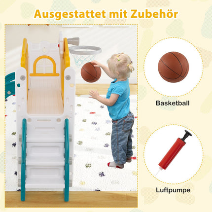 Ensemble de toboggan 9 en 1 pour tout-petits avec panier de basket et tunnel