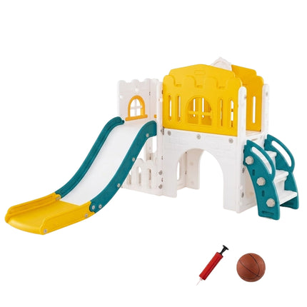Ensemble de toboggan 9 en 1 pour tout-petits avec panier de basket et tunnel