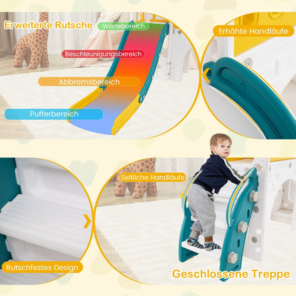 Ensemble de toboggan 9 en 1 pour tout-petits avec panier de basket et tunnel