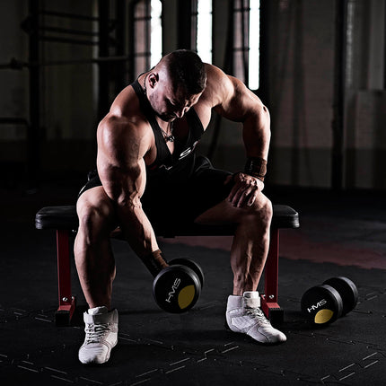 Haltère en caoutchouc de 9 kg - Équipement de gym à domicile