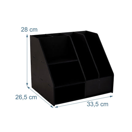 Organiseur de bureau A4 à compartiments – MDF noir