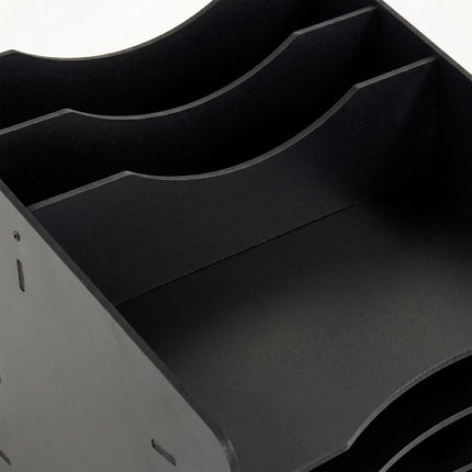 A4 Document Sorter, 6 Compartments, MDF, Black