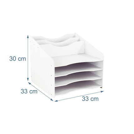 A4 Document Sorter with 6 Compartments – White MDF